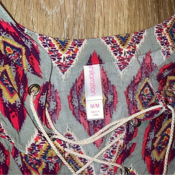 Xhilaration Women’s Size Medium Sleeveless lace-up Drawstring Top| Bohemela Boho - Picture 6 of 7